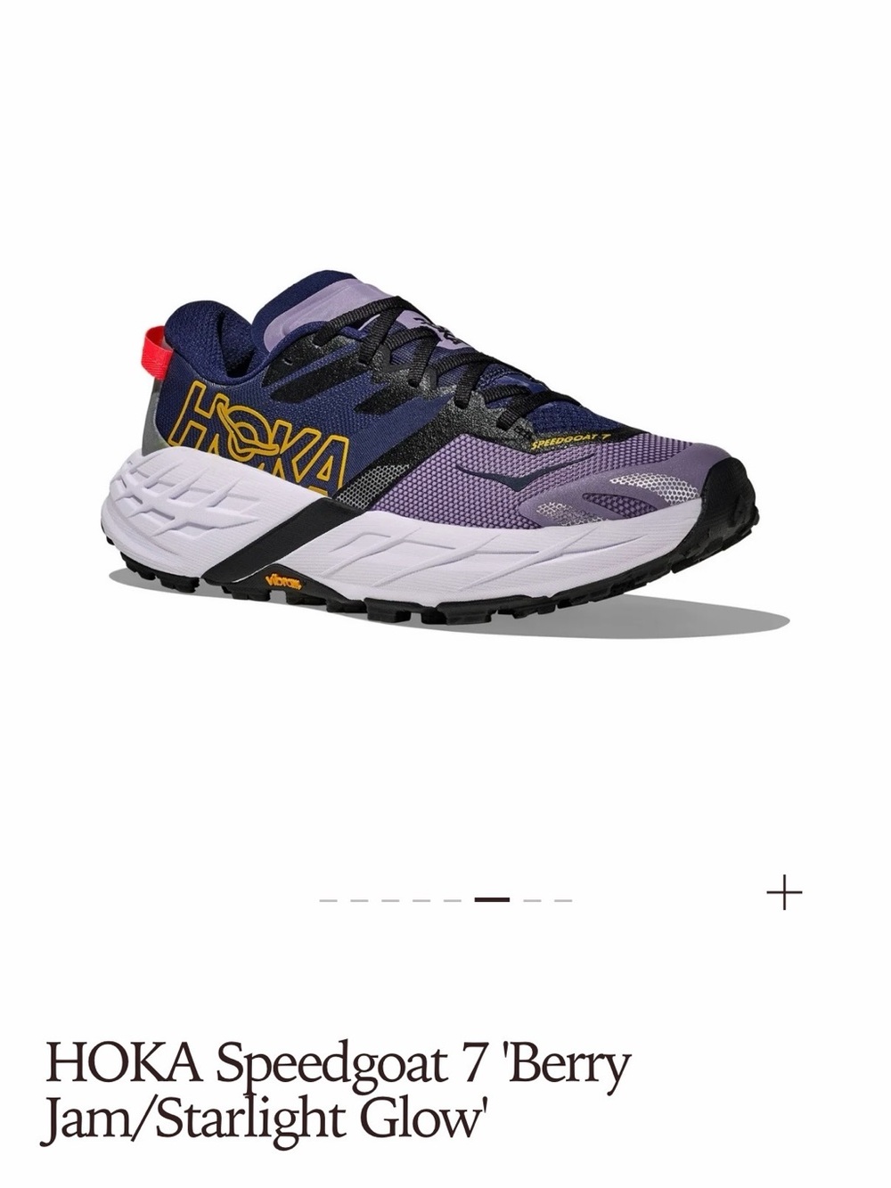 Hoka Speedgoat 7 Trail Shoe - Purple, Navy, Yellow